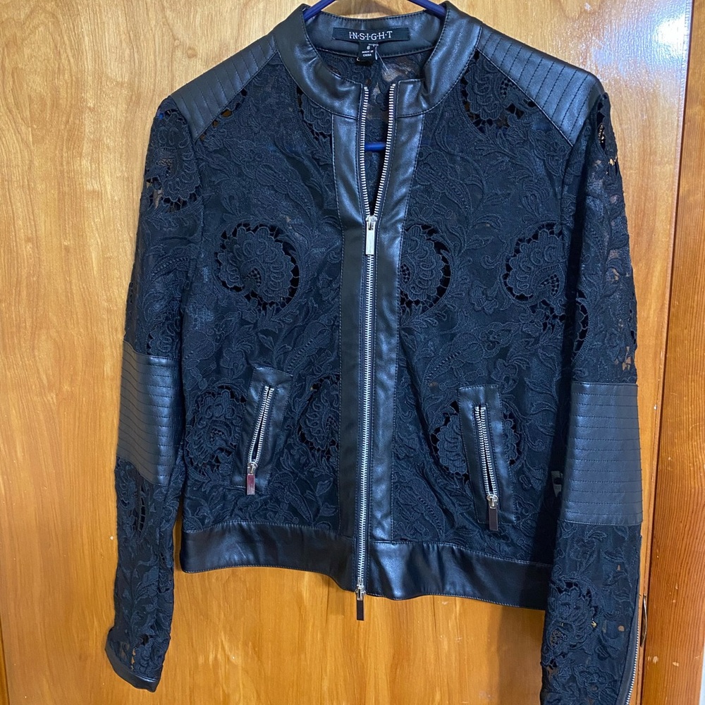 Insight Black Lace Bomber Jacket